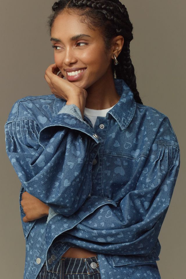 Avec Les Filles Heart Denim Shirt Jacket #2