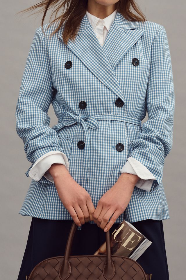 Avec Les Filles Double-Breasted Belted Blazer #3