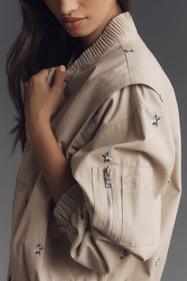 Avec Les Filles Embroidered Bomber Jacket #3
