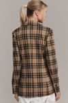 Avec Les Filles Double-Breasted Knit Plaid Blazer