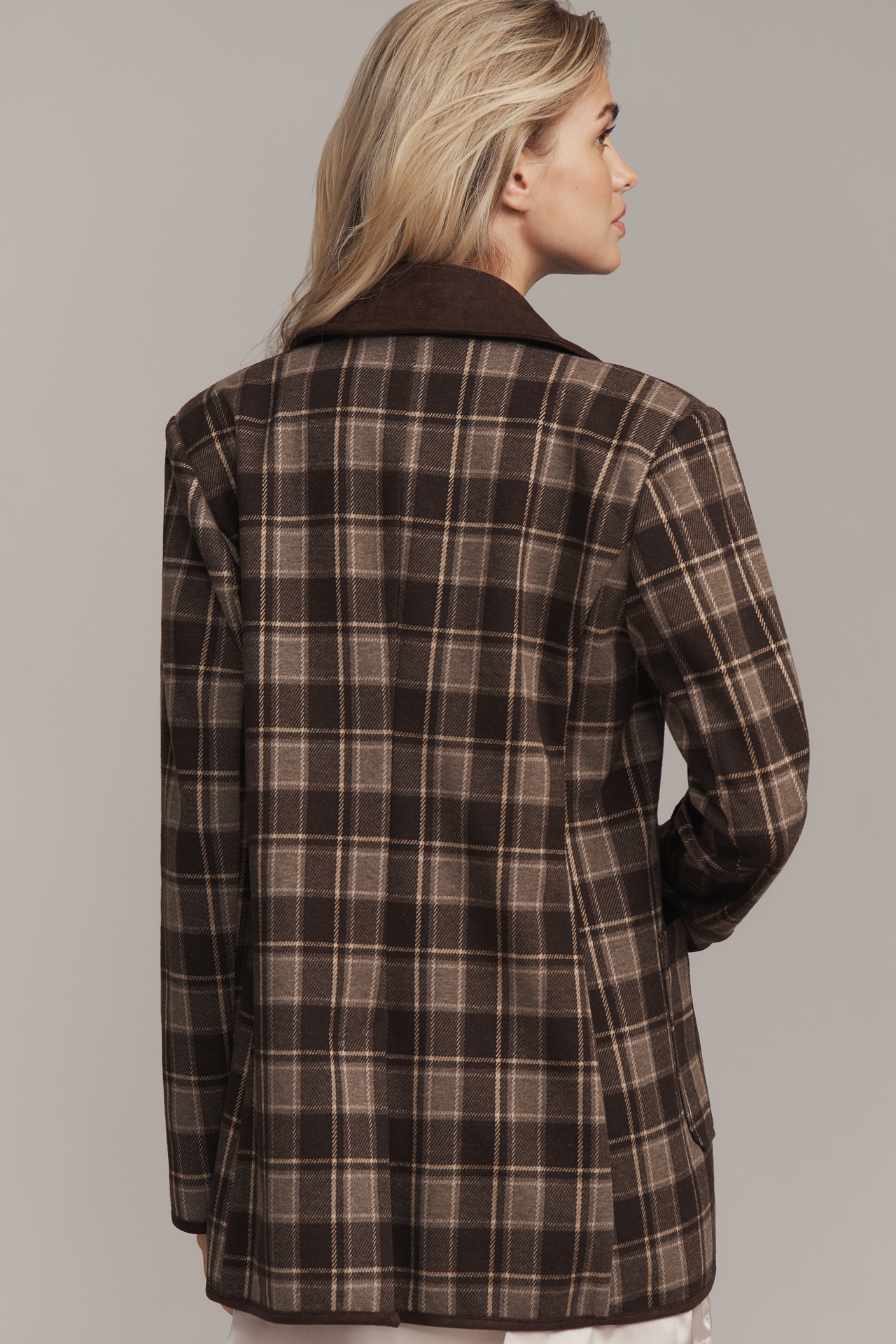 Avec Les Filles Double-Breasted Knit Blazer