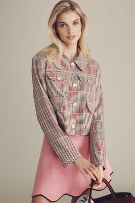 Avec Les Filles Plaid Lady Jacket In Multi