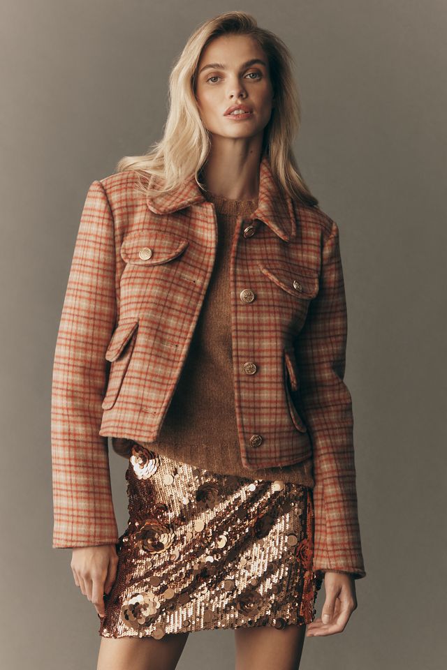 Avec Les Filles Crop Plaid Lady Jacket #3