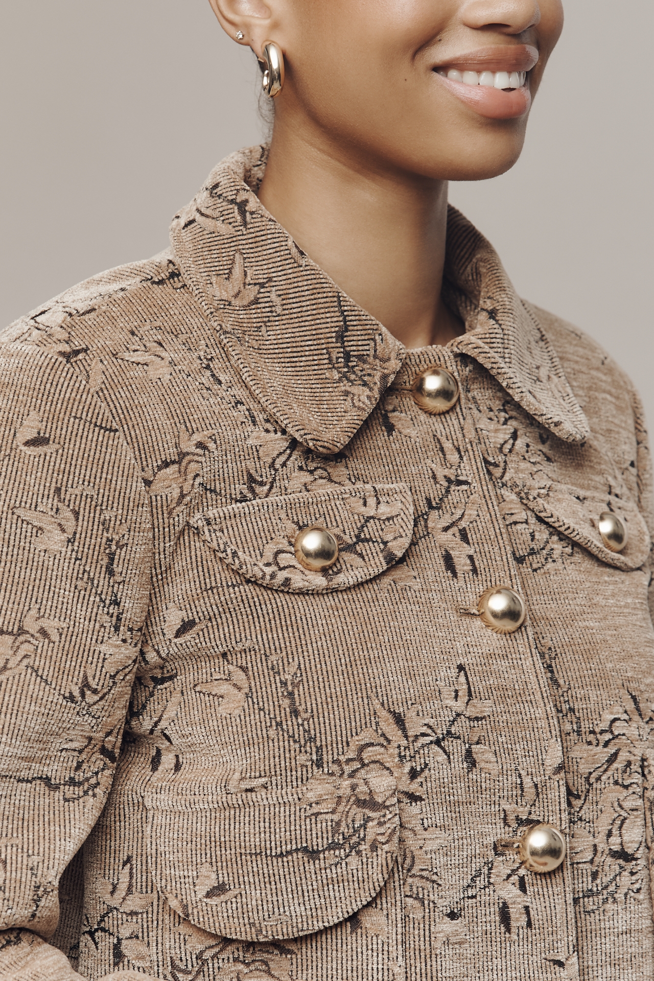 Avec Les Filles Crop Corduroy Jacket