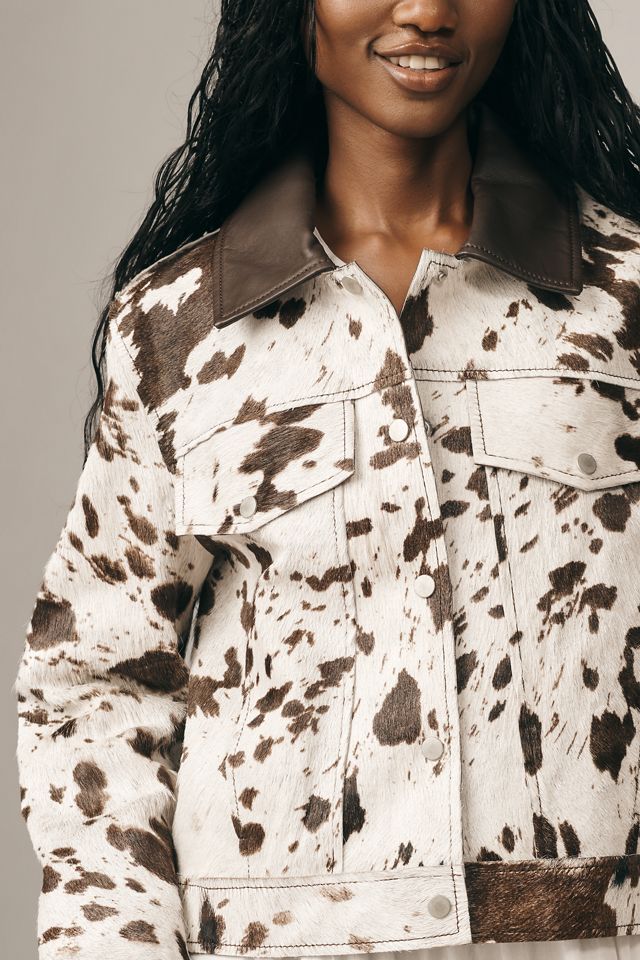 Avec Les Filles Calf Hair Trucker Jacket #2