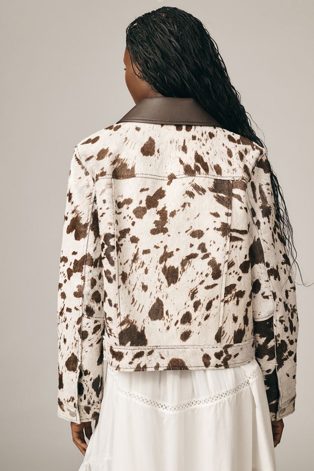 Avec Les Filles Calf Hair Trucker Jacket #3