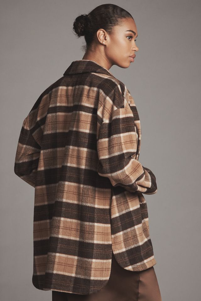 Avec Les Filles Oversized Plaid Wool Blend Shacket #1