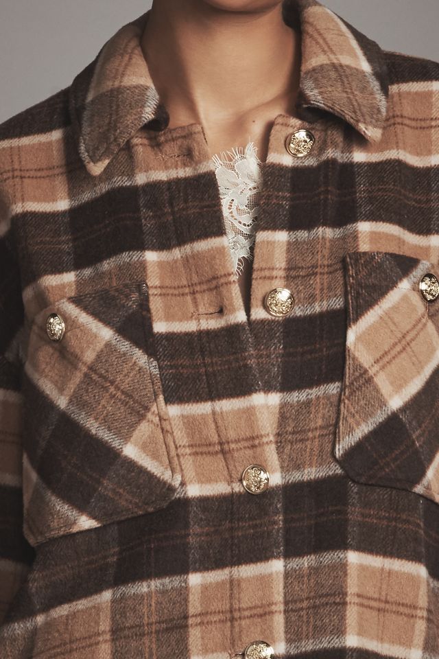 Avec Les Filles Oversized Plaid Wool Blend Shacket #3