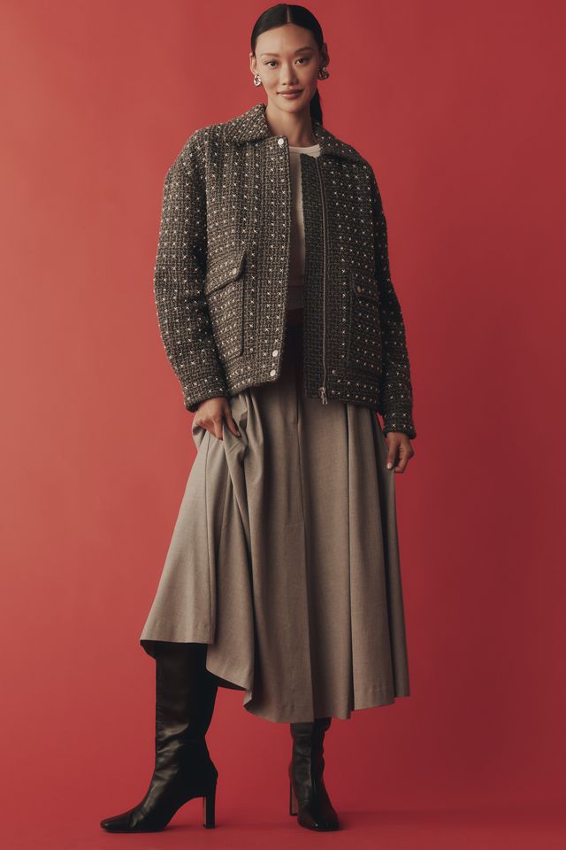 Avec Les Filles Pearl-Embellished Bomber Jacket #2