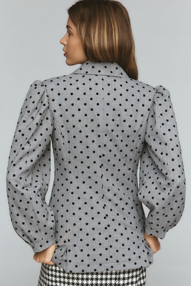 Avec Les Filles Puff-Sleeve Polka Dot Blazer #2