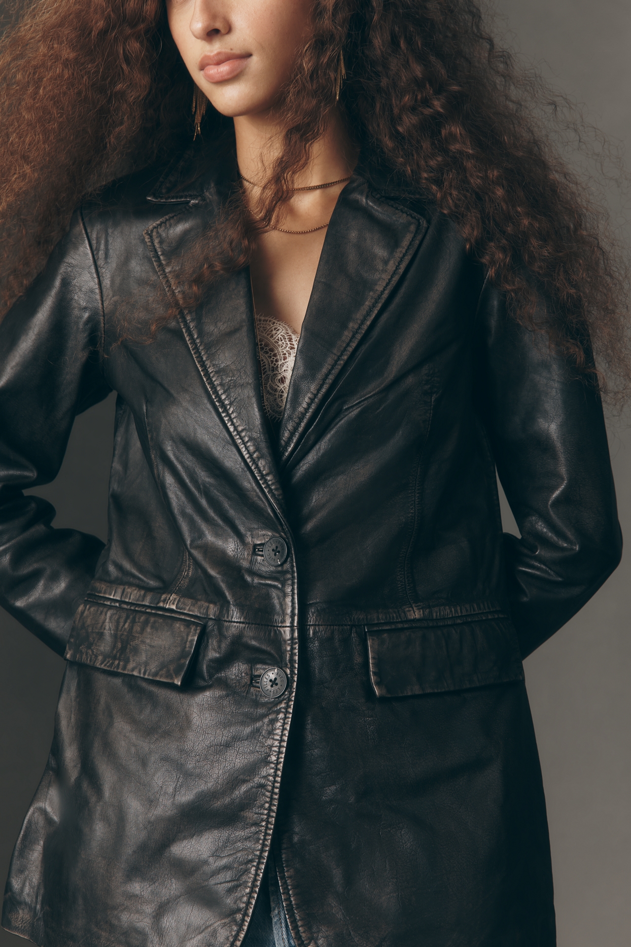 Avec Les Filles Oversized Leather Blazer