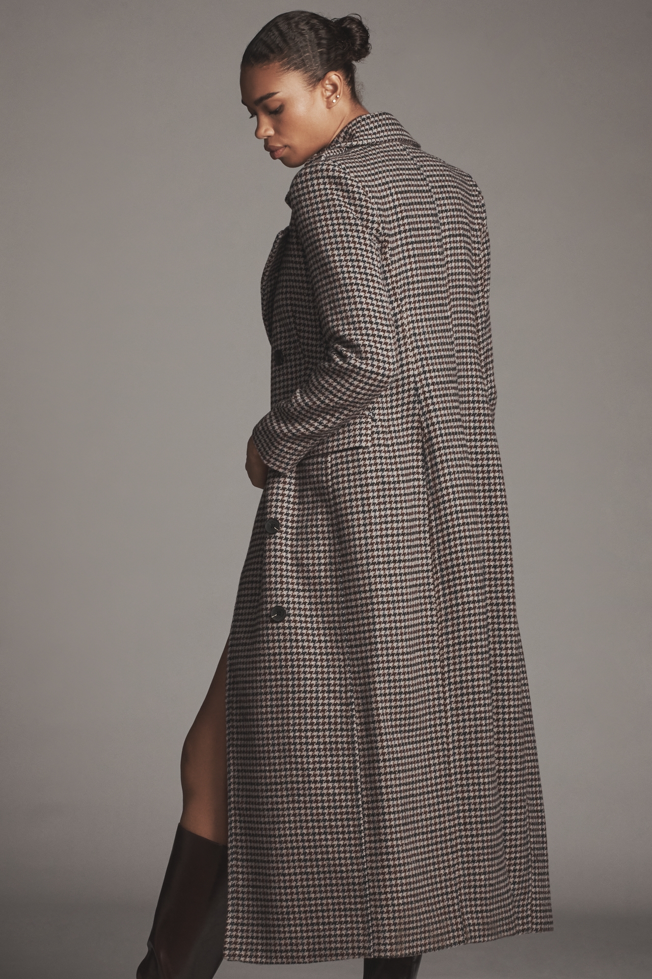 Avec Les Filles Tailored Plaid Coat