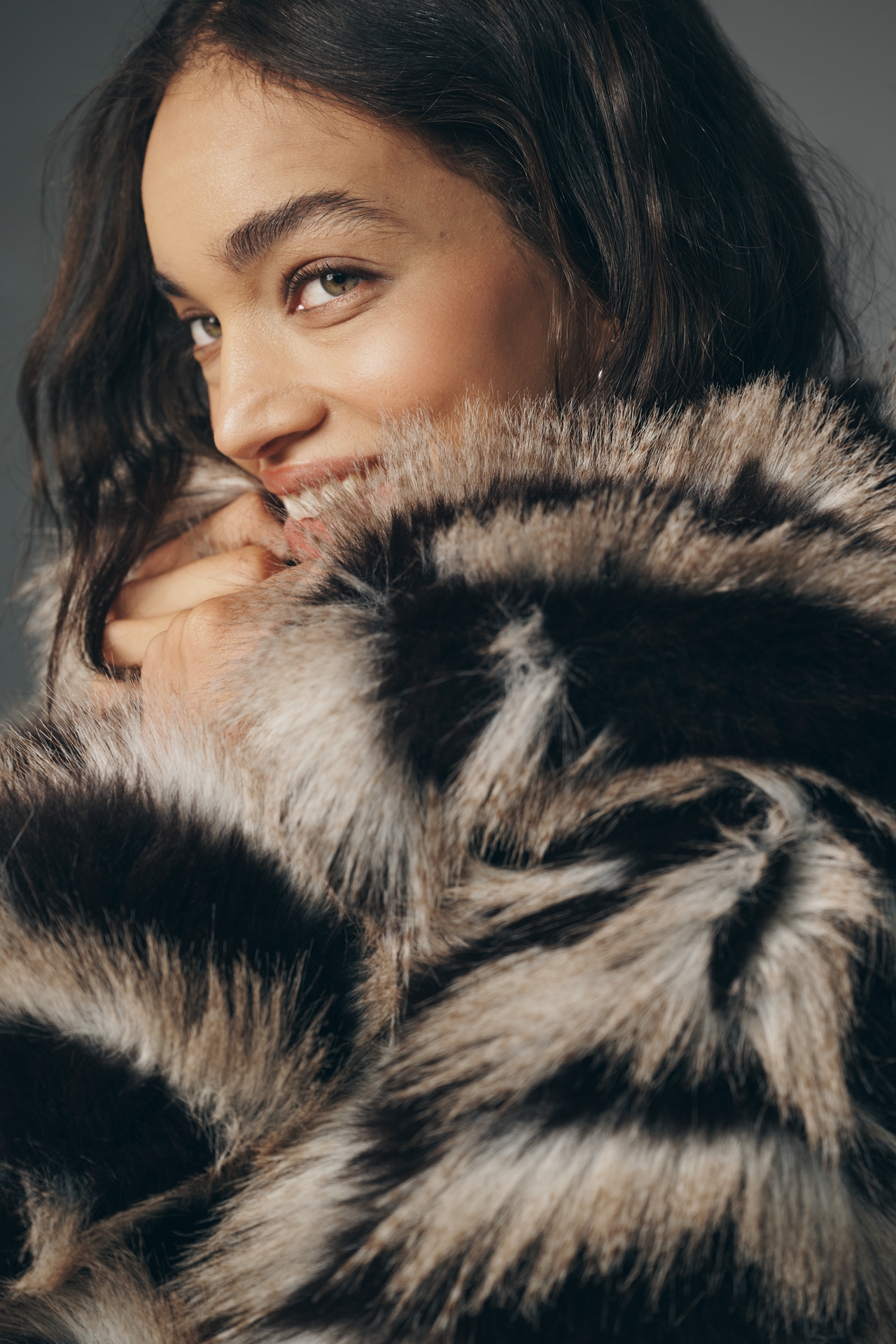 Avec Les Filles Faux Fur Crop Jacket