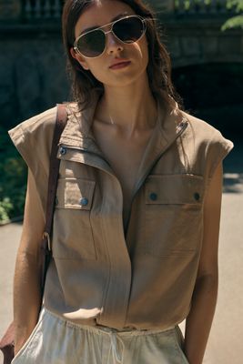 Avec Les Filles Cropped Cargo Vest
