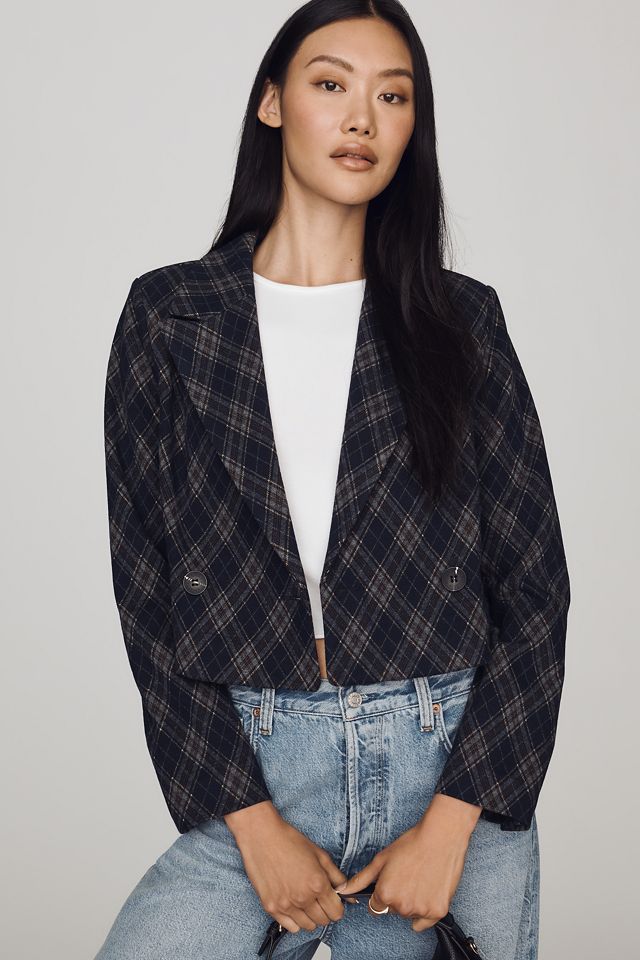 Avec Les Filles Cropped Knit Blazer #1