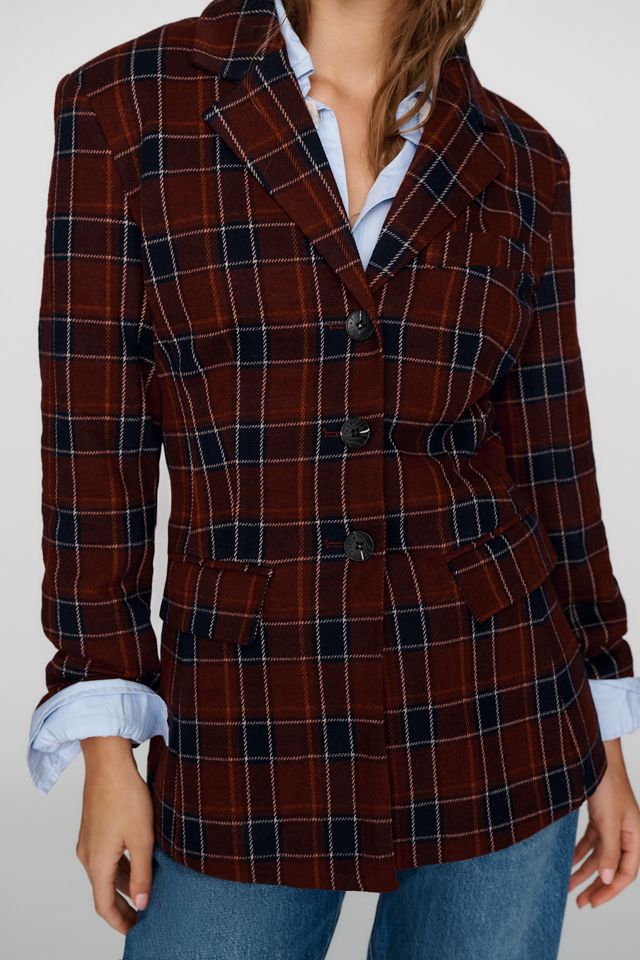 Avec Les Filles Plaid Waisted Blazer #1