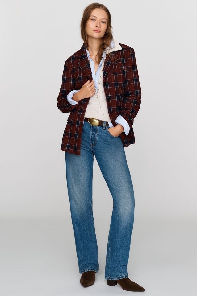 Avec Les Filles Plaid Waisted Blazer #2