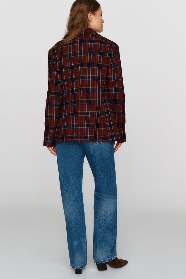 Avec Les Filles Plaid Waisted Blazer #3