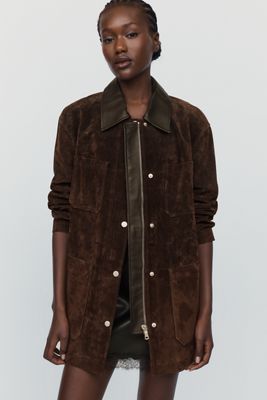 Avec Les Filles Leather Utility Jacket