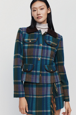 Avec Les Filles Slim Plaid Jacket by Anthropologie