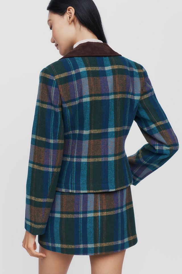 Avec Les Filles Slim Plaid Jacket #1