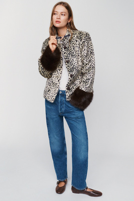 Avec Les Filles Faux Fur Cuff Jacket by Anthropologie