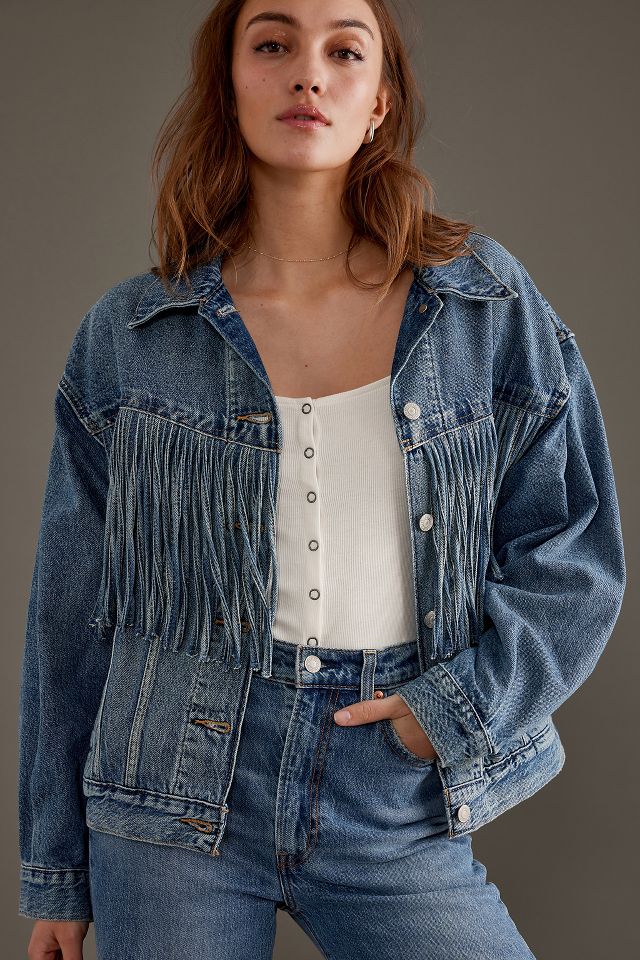 Levis fringe shop denim jacket