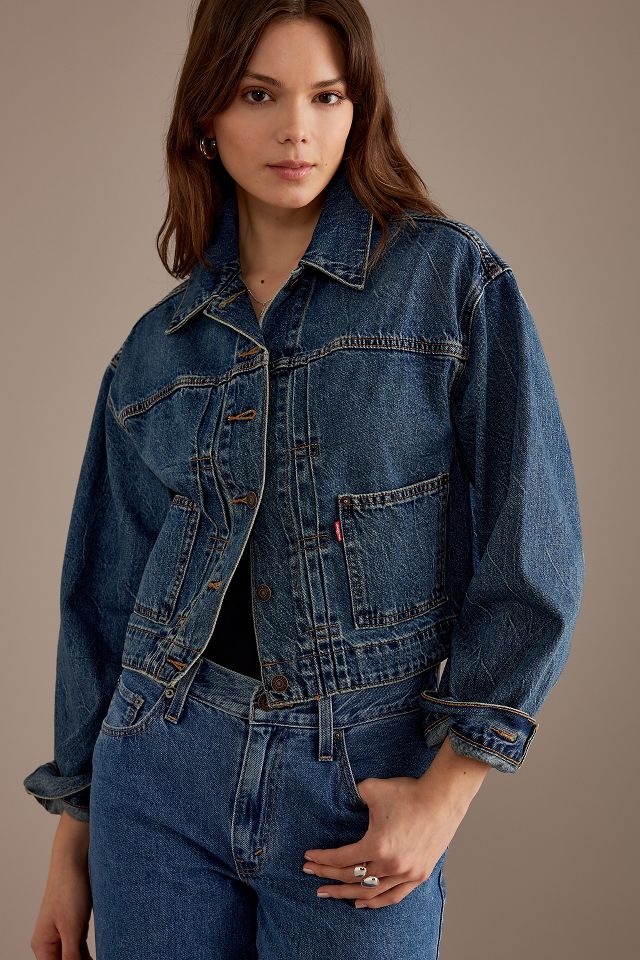 Levi denim 2024 cropped jacket