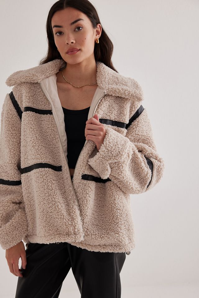 Oversized Seamed Teddy Fleece Jacket #2