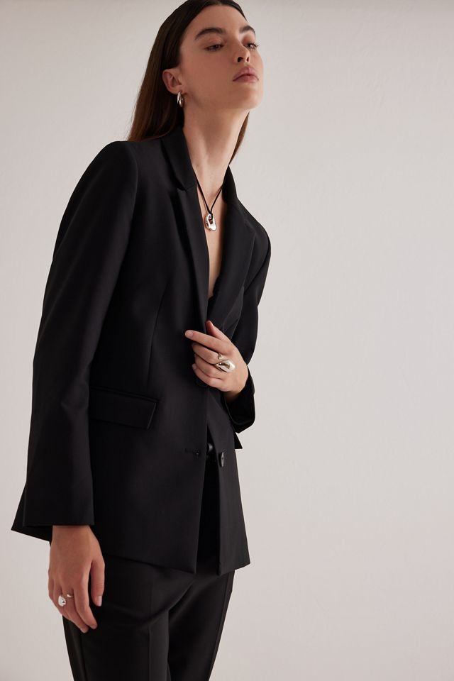 SELECTED FEMME Blazer Monotaglio Long Relaxed Fit – In Misto Viscosa E Elastan, Look Pulito E Moderno