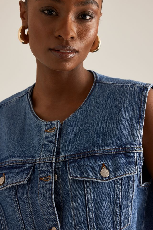 Selected Femme Rie Short Denim Vest #3