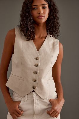 Selected Femme Tania-Sine Linen Waistcoat