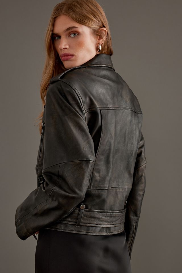 Veste en cuir de motard Nana Selected Femme #1