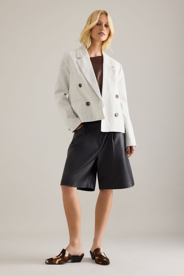 Blazer Corto de Algodón y Lino Venja Selected Femme #2