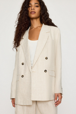 Selected Elin Double-Breasted Linen Blazer