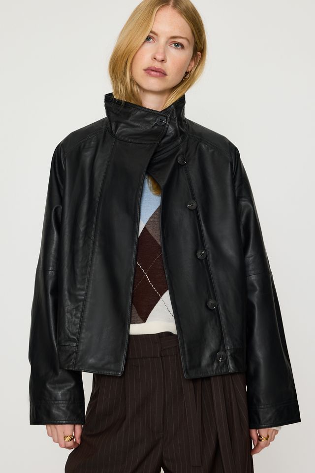 Giacca in Pelle Relaxed Selected #1