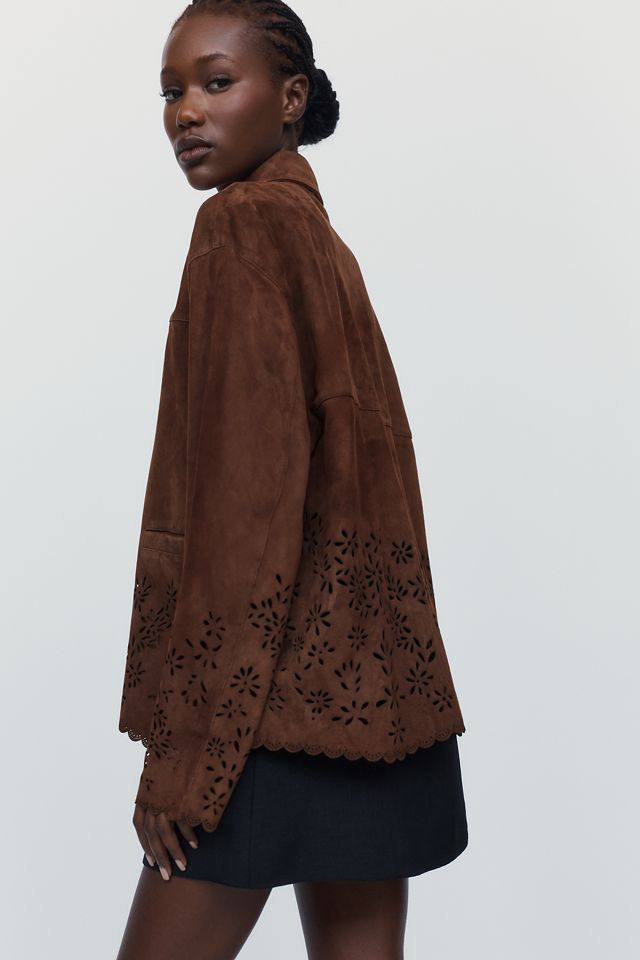 By Anthropologie Suede Cutwork Barn Jacket  #1
