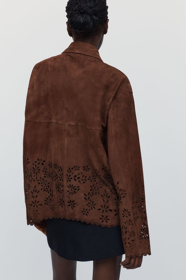 By Anthropologie Suede Cutwork Barn Jacket  #2