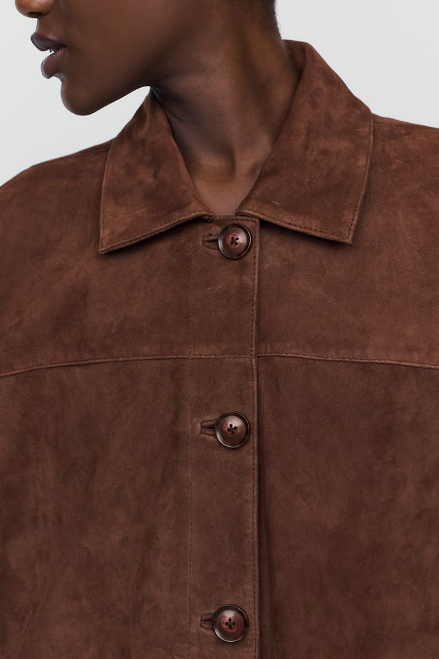 By Anthropologie Suede Cutwork Barn Jacket  #3