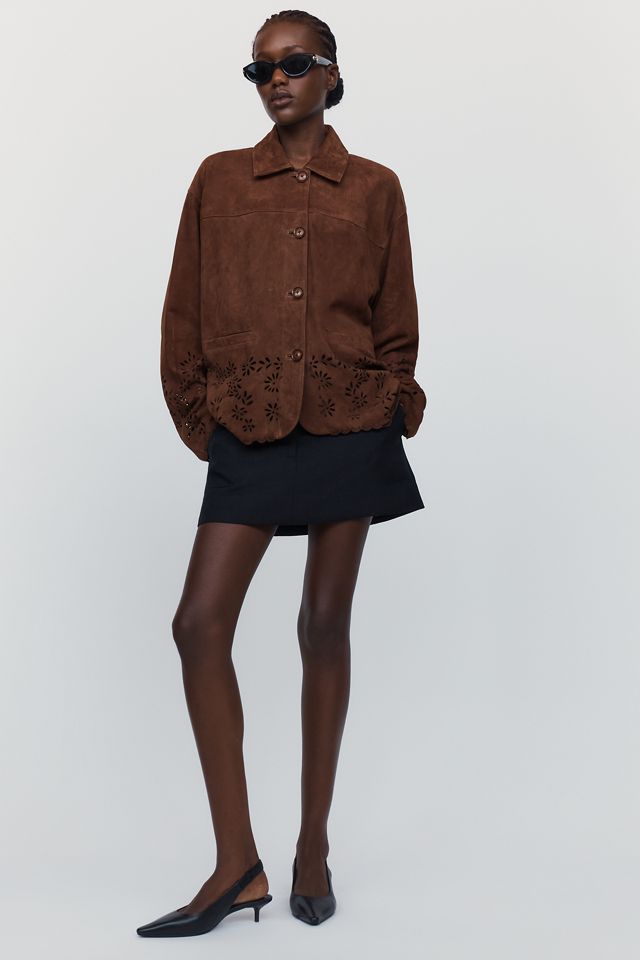 By Anthropologie Suede Cutwork Barn Jacket  #4