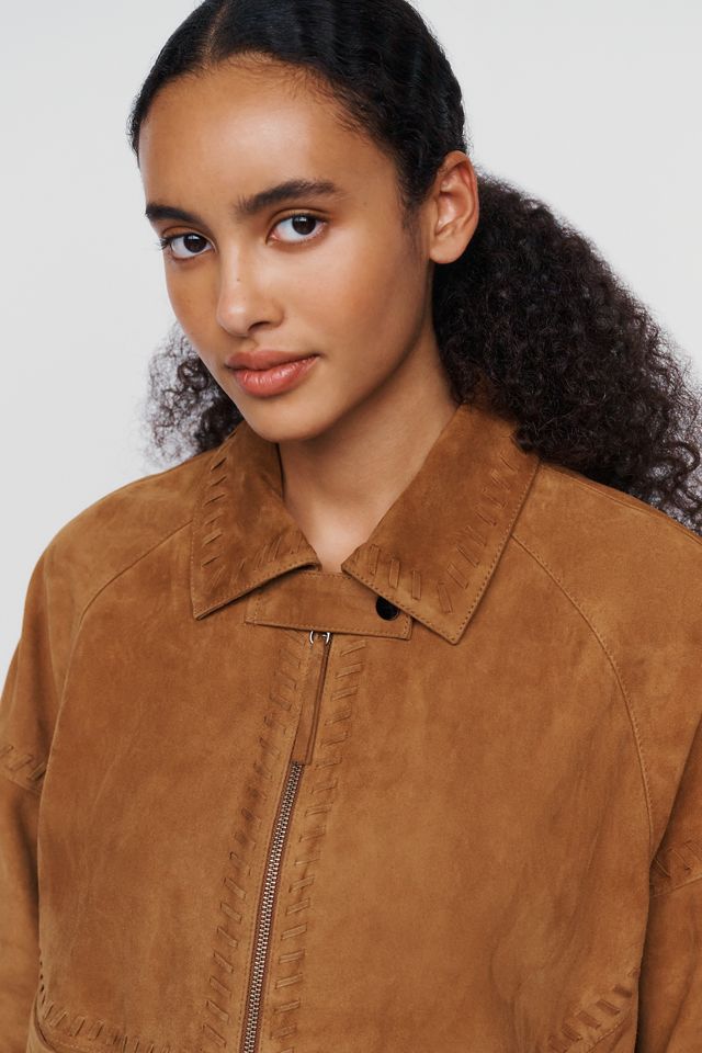 By Anthropologie Suede Cape Jacket #1