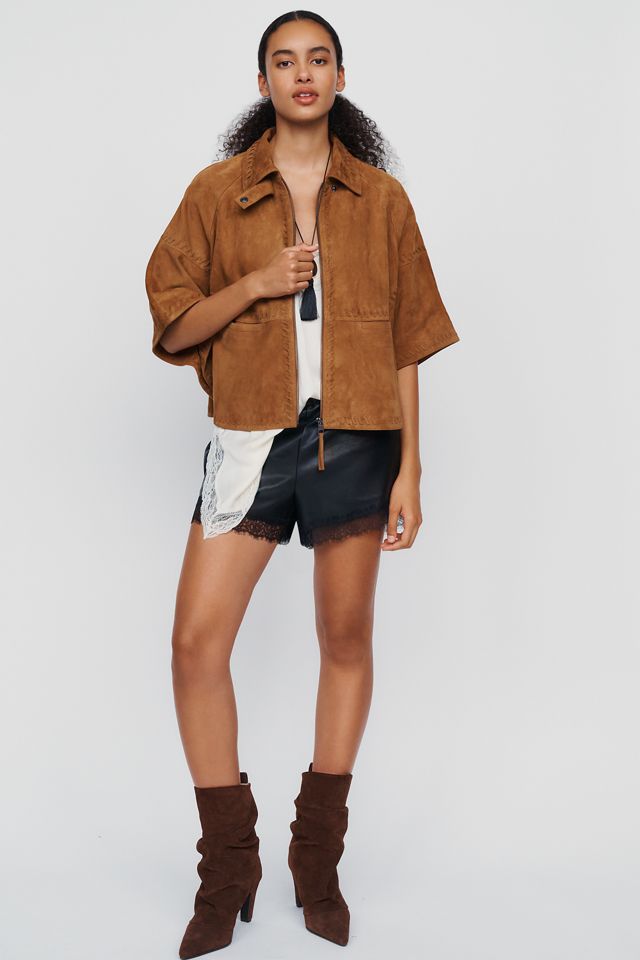 By Anthropologie Suede Cape Jacket #2