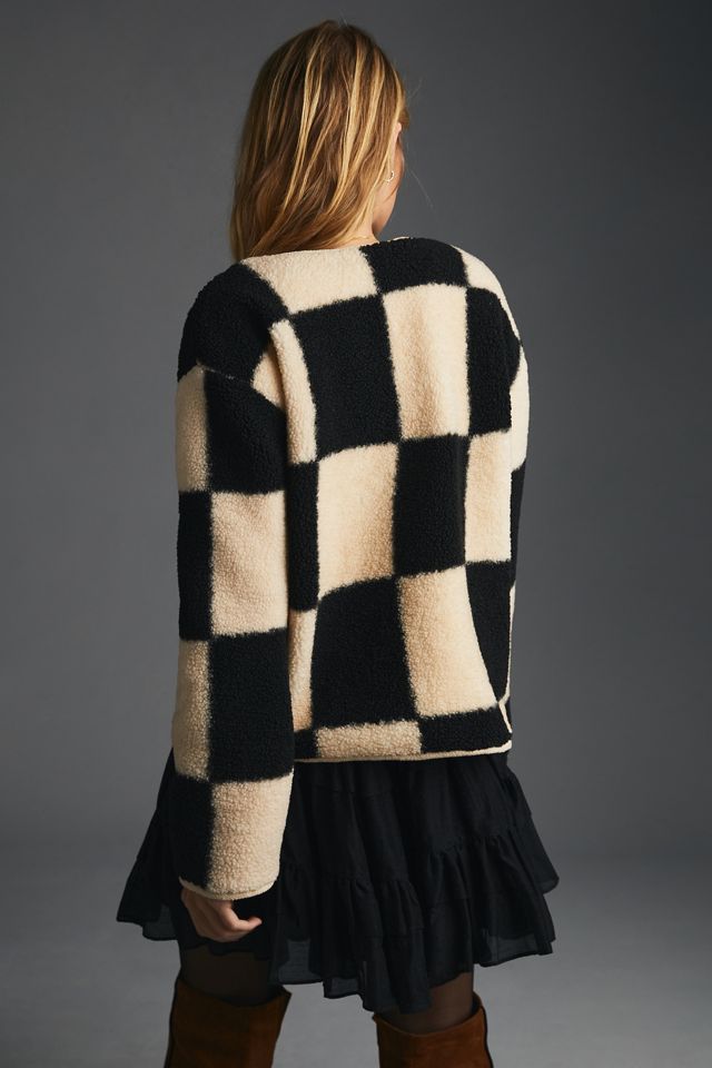 Moon River Faux Shearling Check Jacket #1