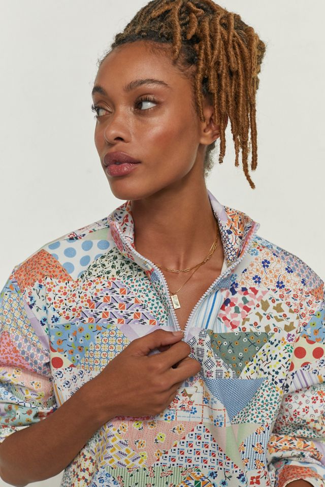 Carleen Patchwork Quarter-Zip Pullover #1
