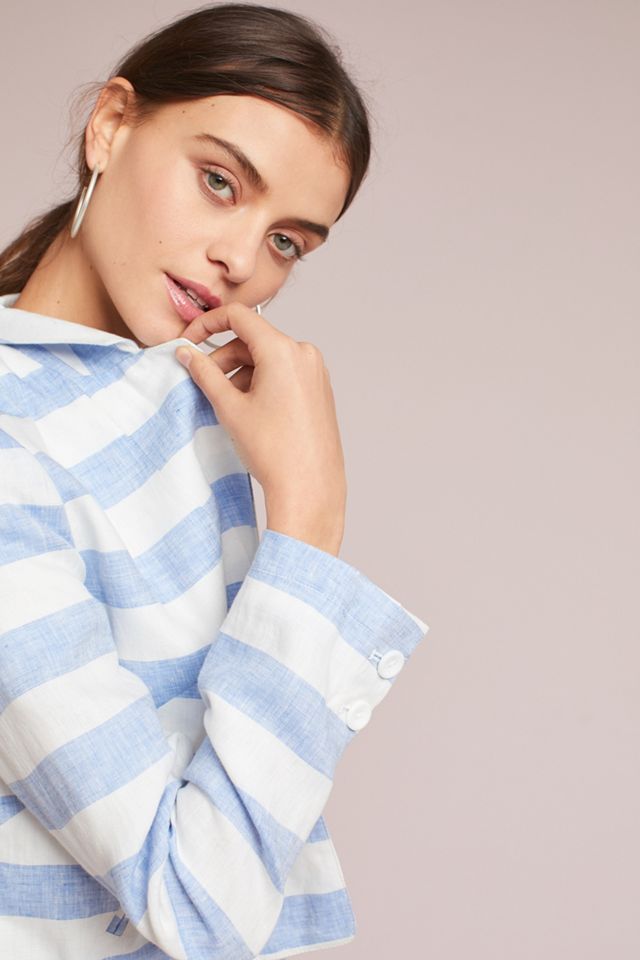Cropped Linen Blazer #1