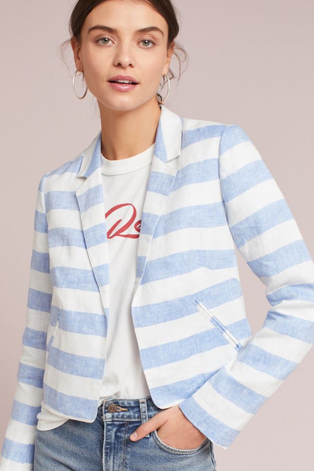 Cropped Linen Blazer #2
