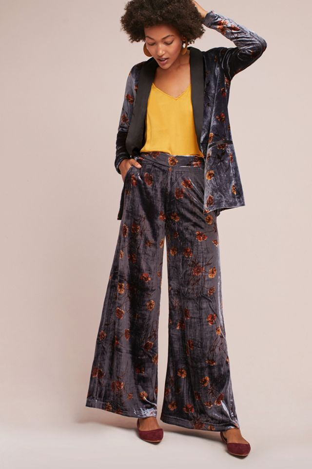 Printed Velvet Tuxedo Blazer #4