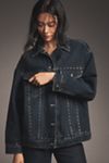 The Weston Denim Boyfriend Jacket by Pilcro: Studded Edition