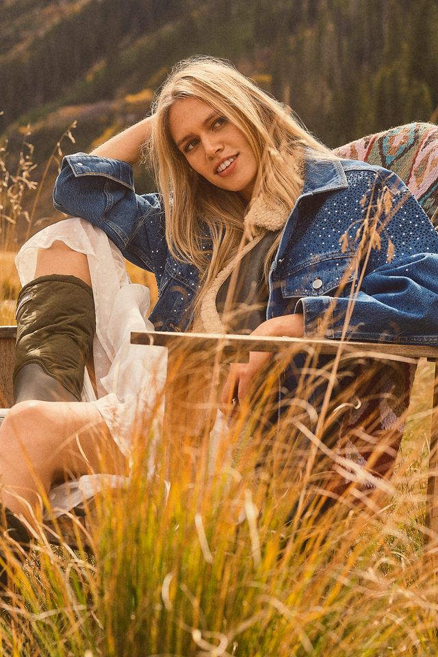 The Weston Rhinestone Denim Boyfriend Jacket by Pilcro #1