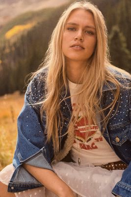 The Tillie Relaxed Denim Shacket by Pilcro: Whipstitch Edition